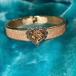 Heart Bracelet with Cheetah Print